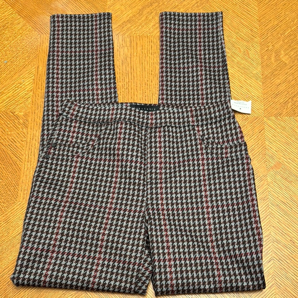 Sanctuary Houndstooth Gray Pull On Pants Medium New - Picture 5 of 10